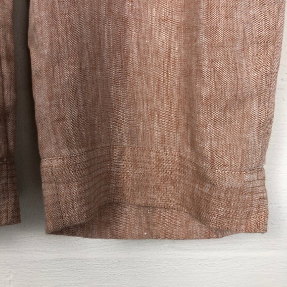 pureJill Linen Pull On Elastic Waist Wide Leg Pants Size LP Tan Vacation Resort - Picture 4 of 12